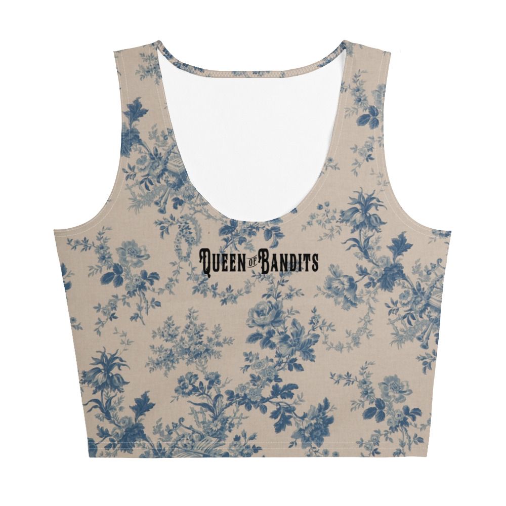 Queen of Bandits Blue Floral Crop Top