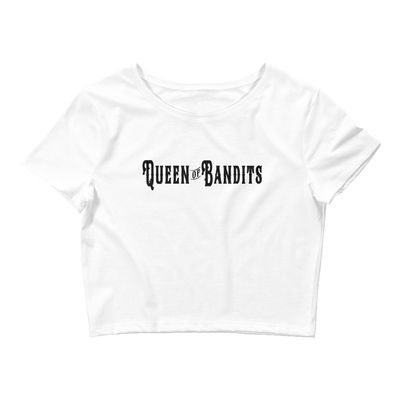 Queen of Bandits White Crop Tee