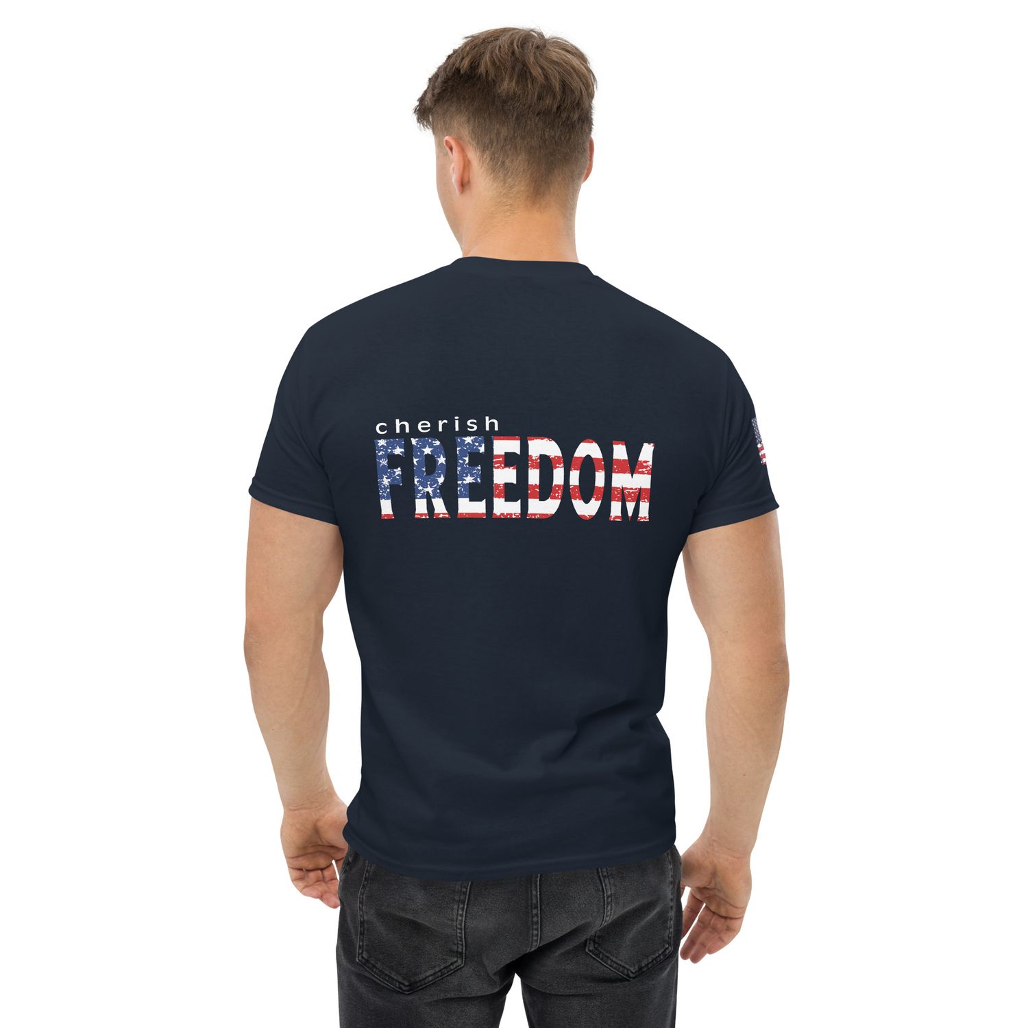 Cherish Freedom Classic Navy T-Shirt