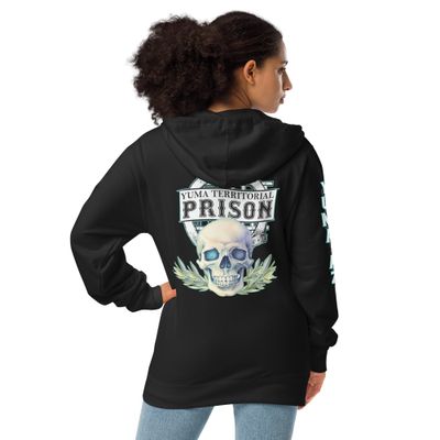 Prison Skull Unisex Fleece Zip Up Hoodie