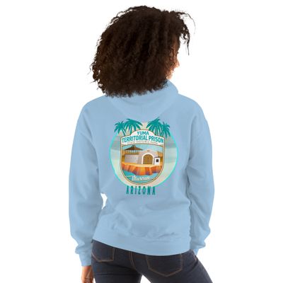 Yuma Prison and Palms Soft Blue Hoodie (Up to 5X)