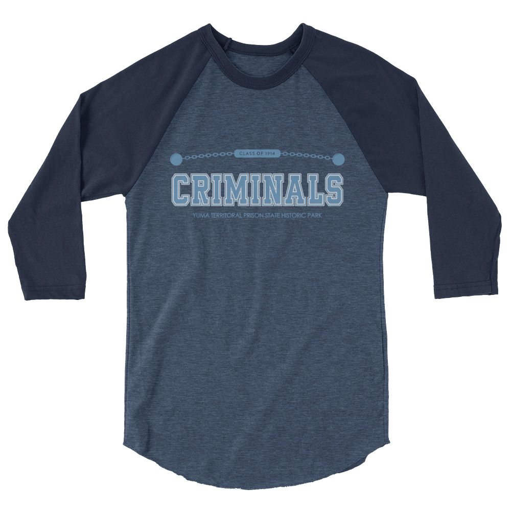 Criminals 3/4 Sleeve Unisex Raglan Shirt (3 Colors)