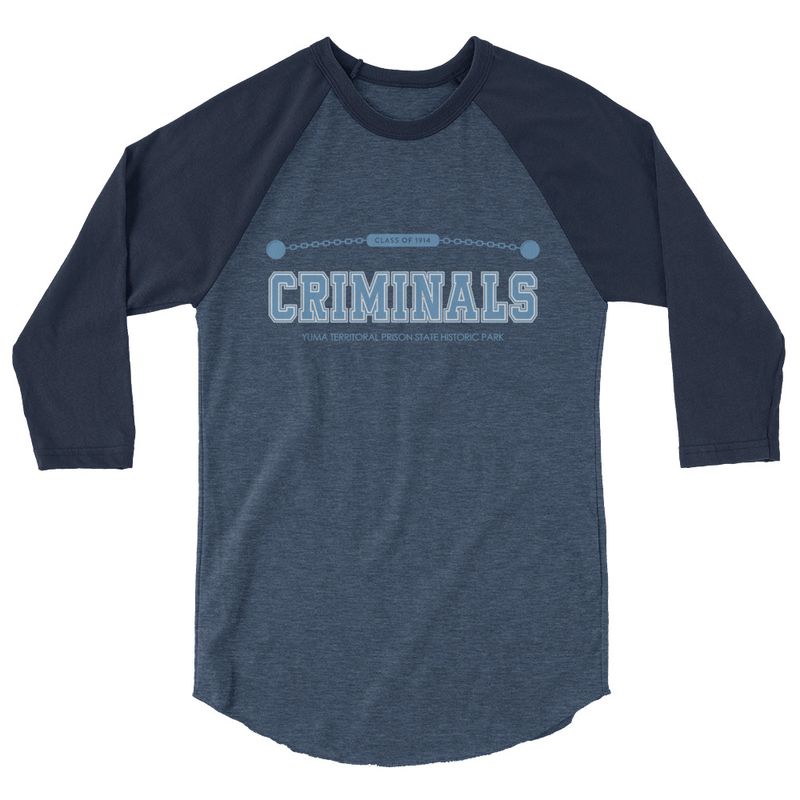Criminals 3/4 Sleeve Unisex Raglan Shirt (3 Colors)