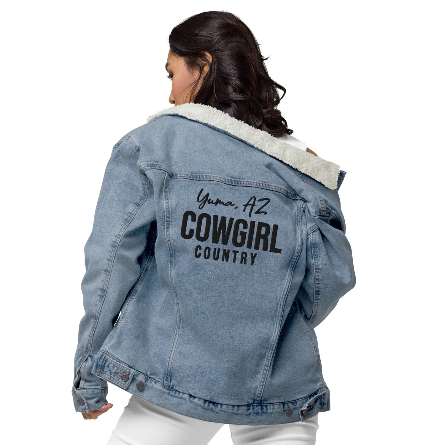 Yuma Cowgirl Country Denim Sherpa Jacket