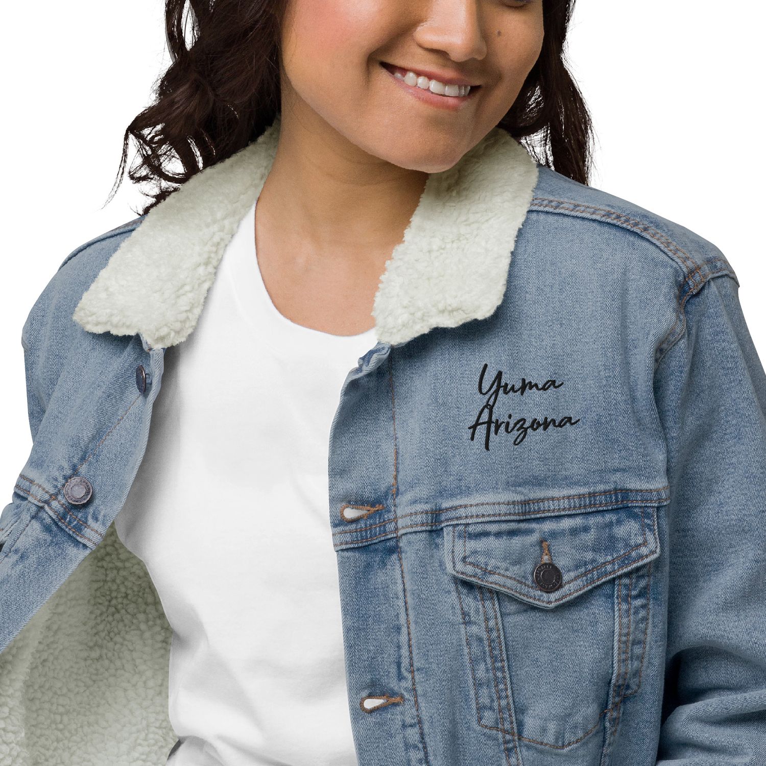 Queen of Bandits Denim Sherpa Jacket