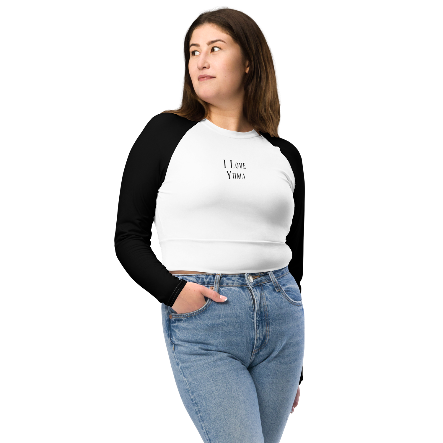 I love Yuma Long-Sleeve Crop Top