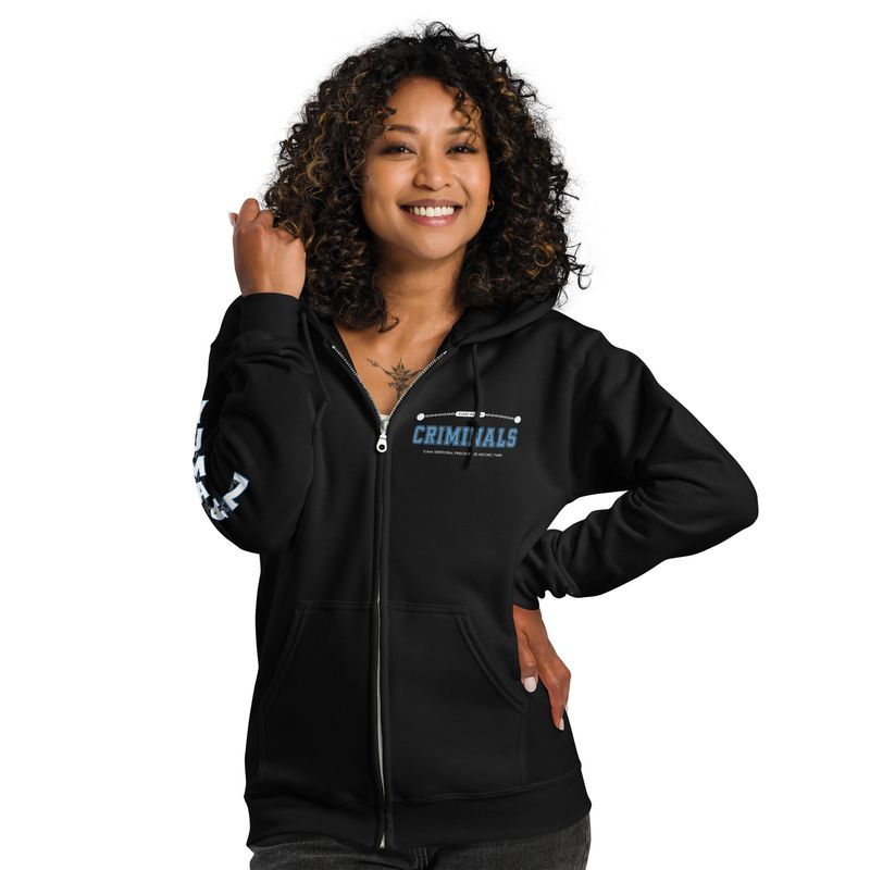 Criminal for Life Zip-Up Unisex Hoodie