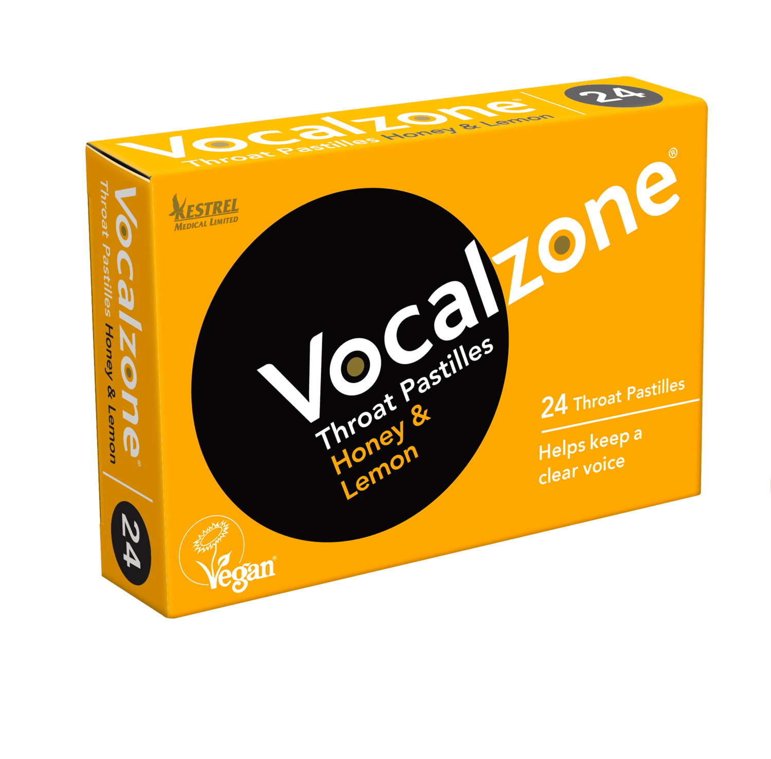 BUNDLE: Vocalzone Throat Pastilles - Honey &amp; Lemon (12 boxes of 24 pastilles)