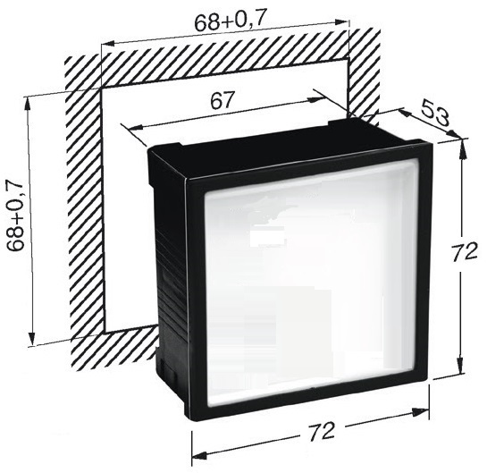 DC Betriebsstundenzähler - 72x72