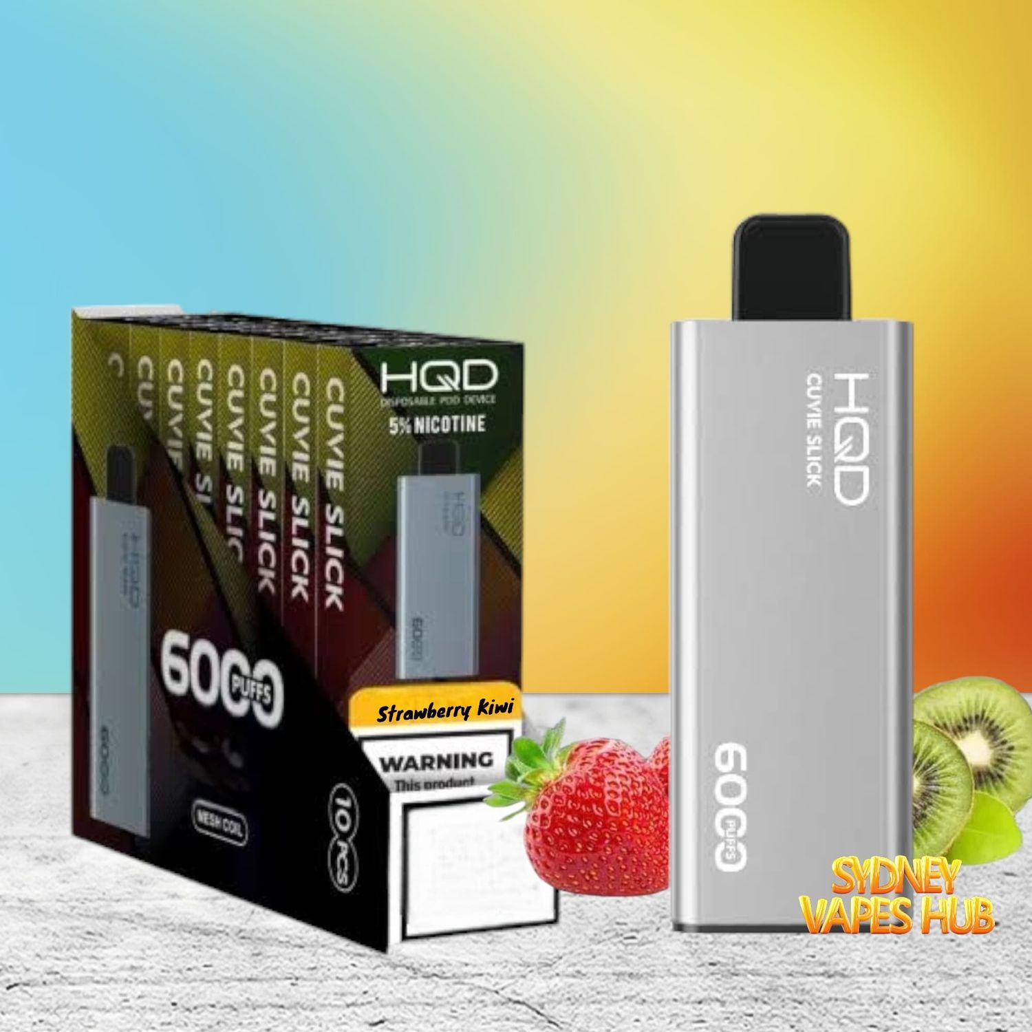 10 X Hqd Slick 6000 Strawberry Kiwi