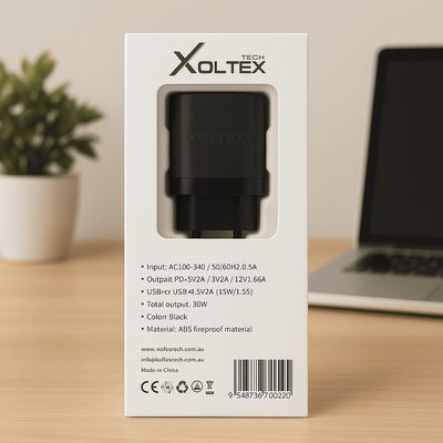 XOLTEX USB-C &amp; USB-A Fast Charger 25W