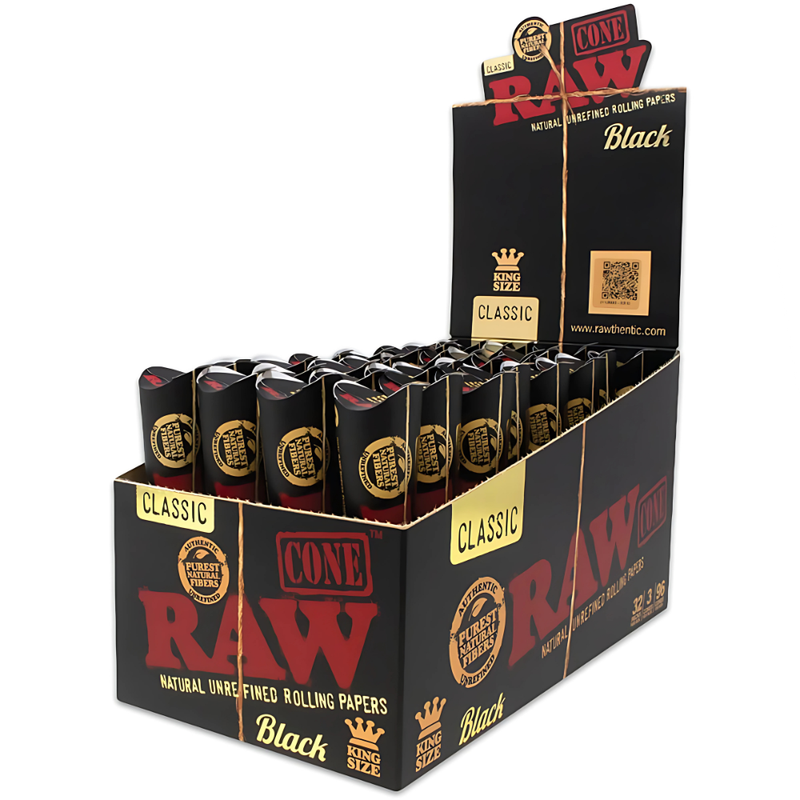 RAW BLACK COMES - Pre-Rolled Kingsize (3 Cones)