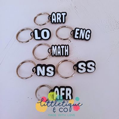Subject tags for book bags