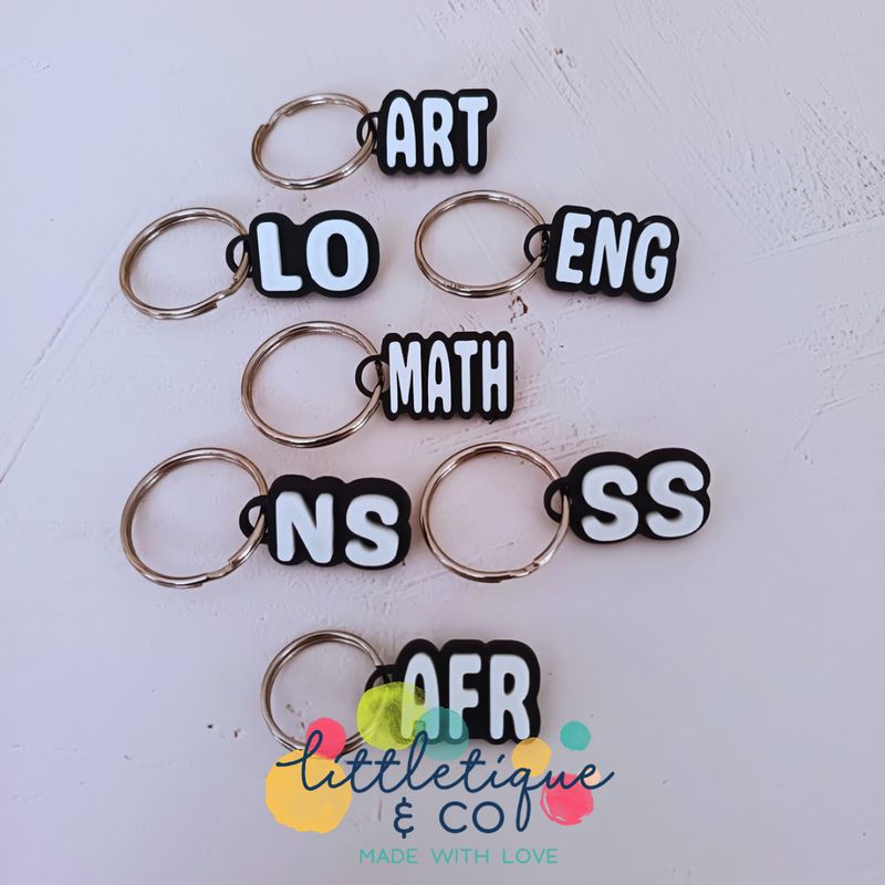 Subject tags for book bags-Singles