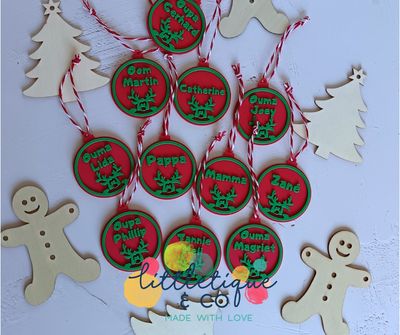 Reindeer bauble with name