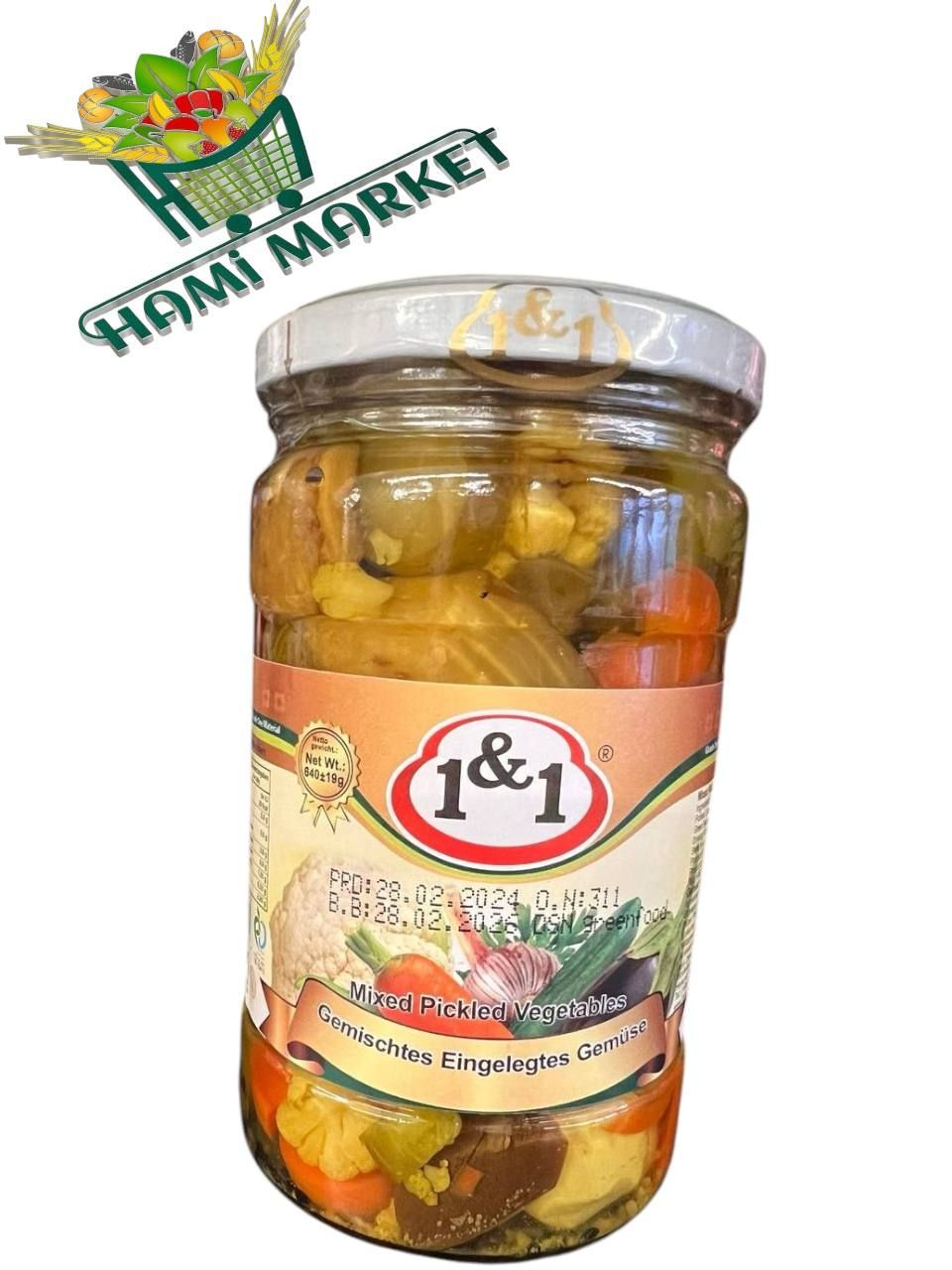 Gemischtes Eingelegte Gmüse 1&1 640g  ترشی مخلوط سبزیجات یک و یک