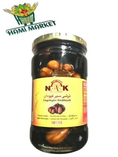 Eingelegte Knoblauch Nik ترشی سیر قهوه ای Eingelegte Knoblauch Nik ترشی سیر قهوه ای