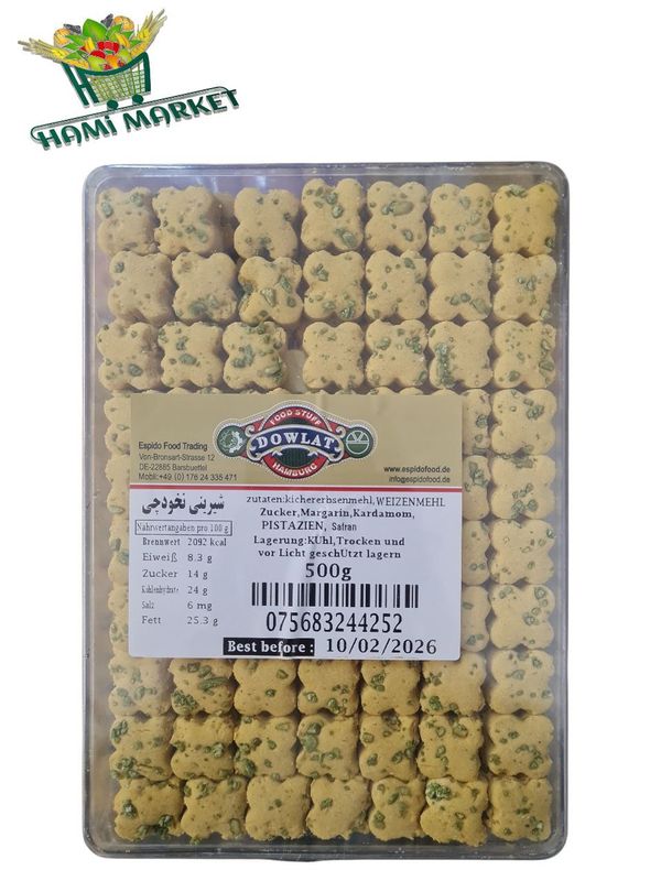 Iranisches Kichererbsenmehl gebäck Dowlatشیرینی نخود چی دولت