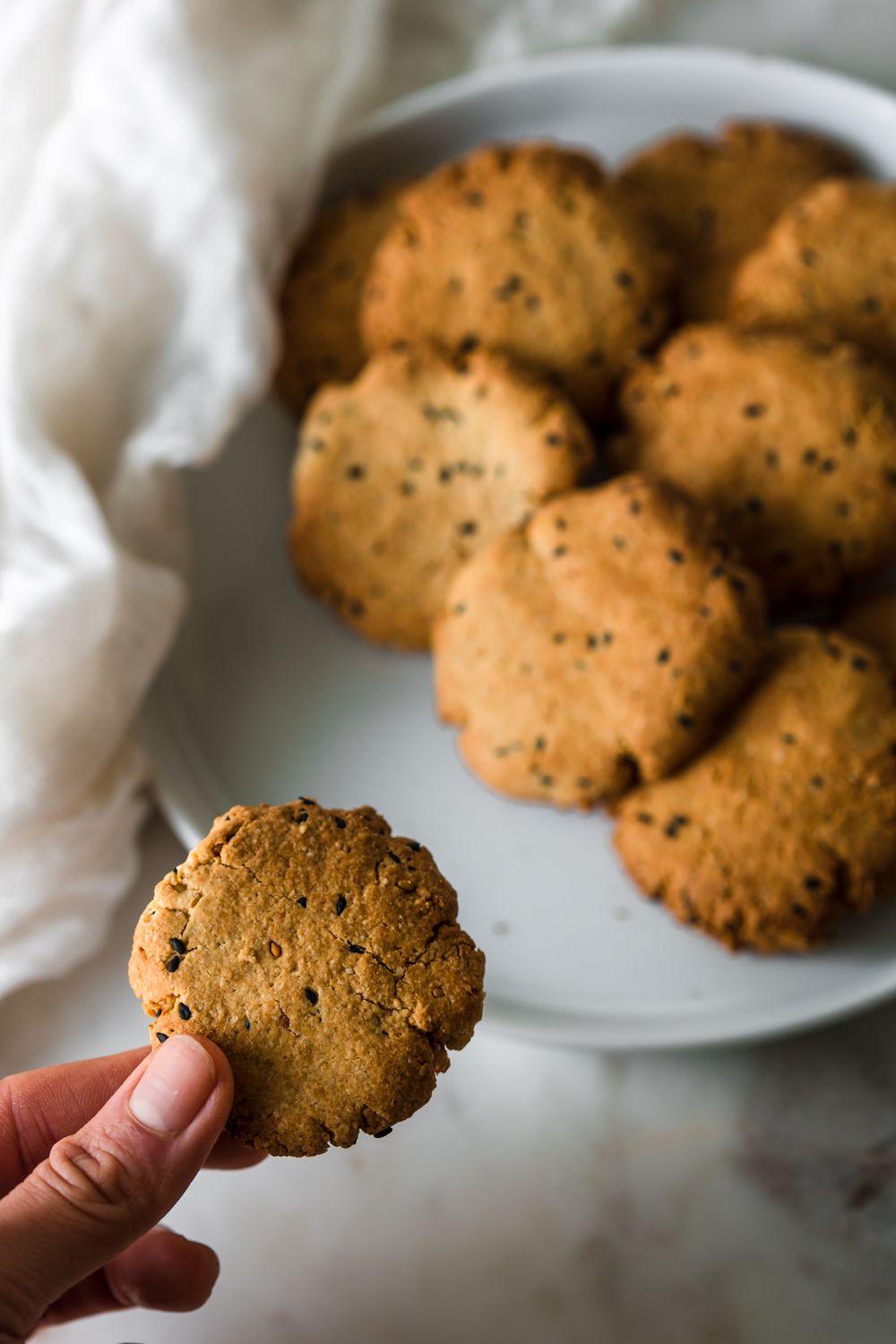 Vegan Black Sesame Wheat Free Bicuits (Refined-sugar-free)