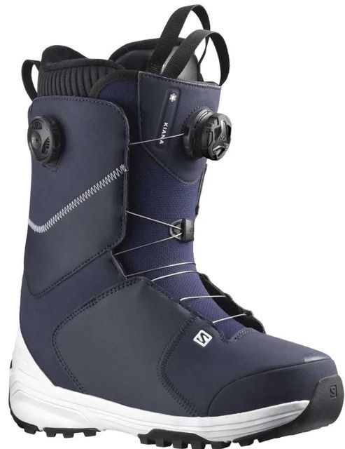 Salomon Kiana Dual Boa Women&#39;s Snowboard Boot 2021, Color: Evening Blue/Evening Blue/White, Size: 6, Season: Summer 21