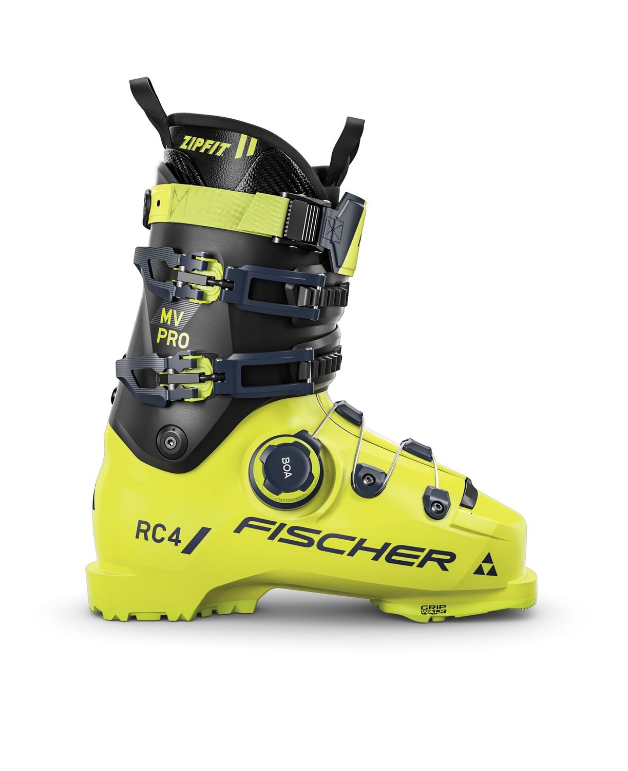 Fischer RC4 Pro MV BOA Ski Boots, Size: 28/28.5, Color: Yellow/Carbon
