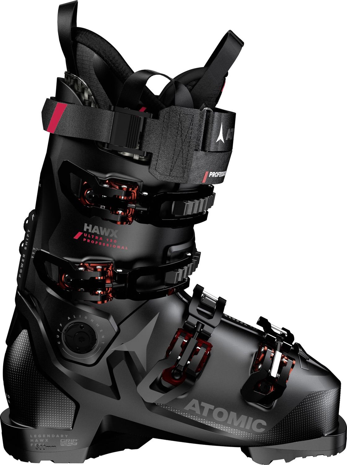Atomic Hawx Ultra 130 Professional Ski Boots, Size: 27/27.5, Color: Black/Red