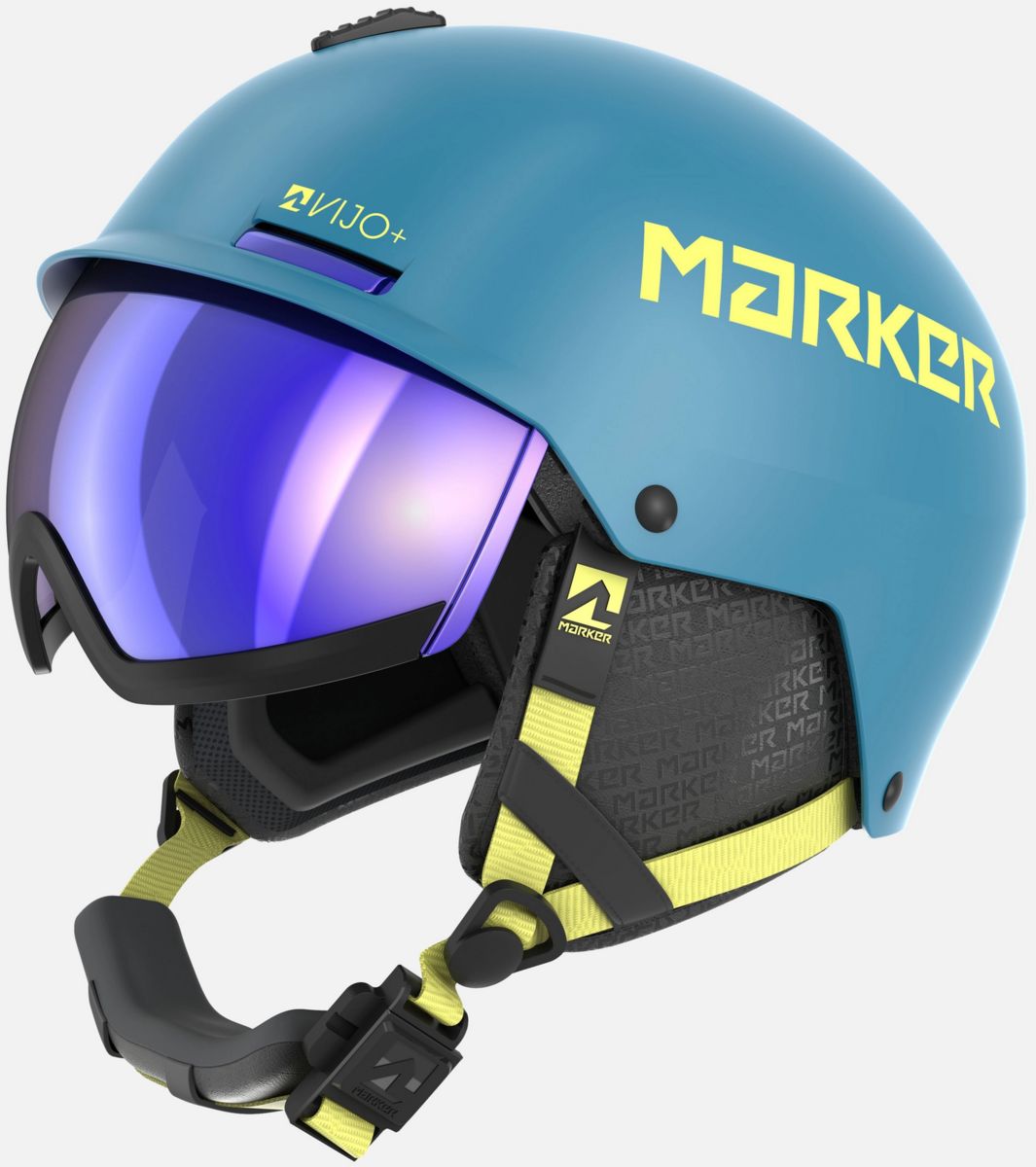 Marker Vijo Kid&#39;s Helmet w/ Pull-down Visor, Color: Blue/Yellow, Size: 00 /47-51cm, Season: Fall 24