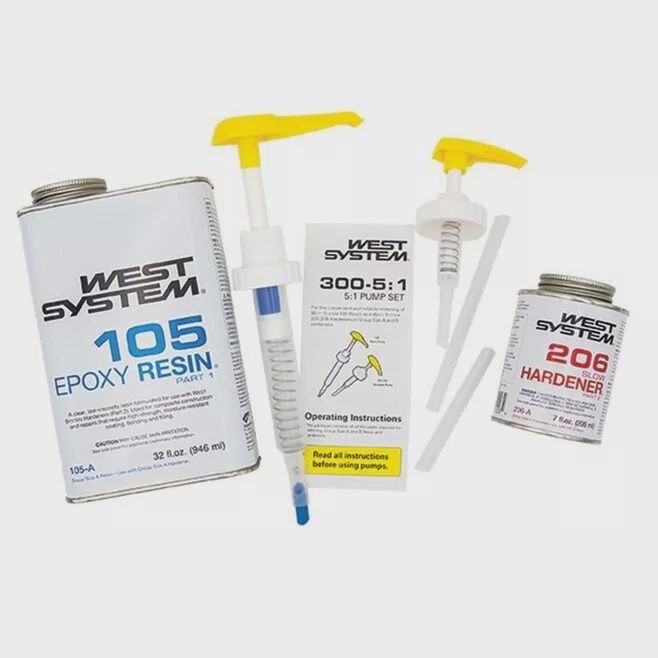 West System 105A Epoxy Resin (32 fl oz) Bundle with 206A Slow Epoxy Hardener