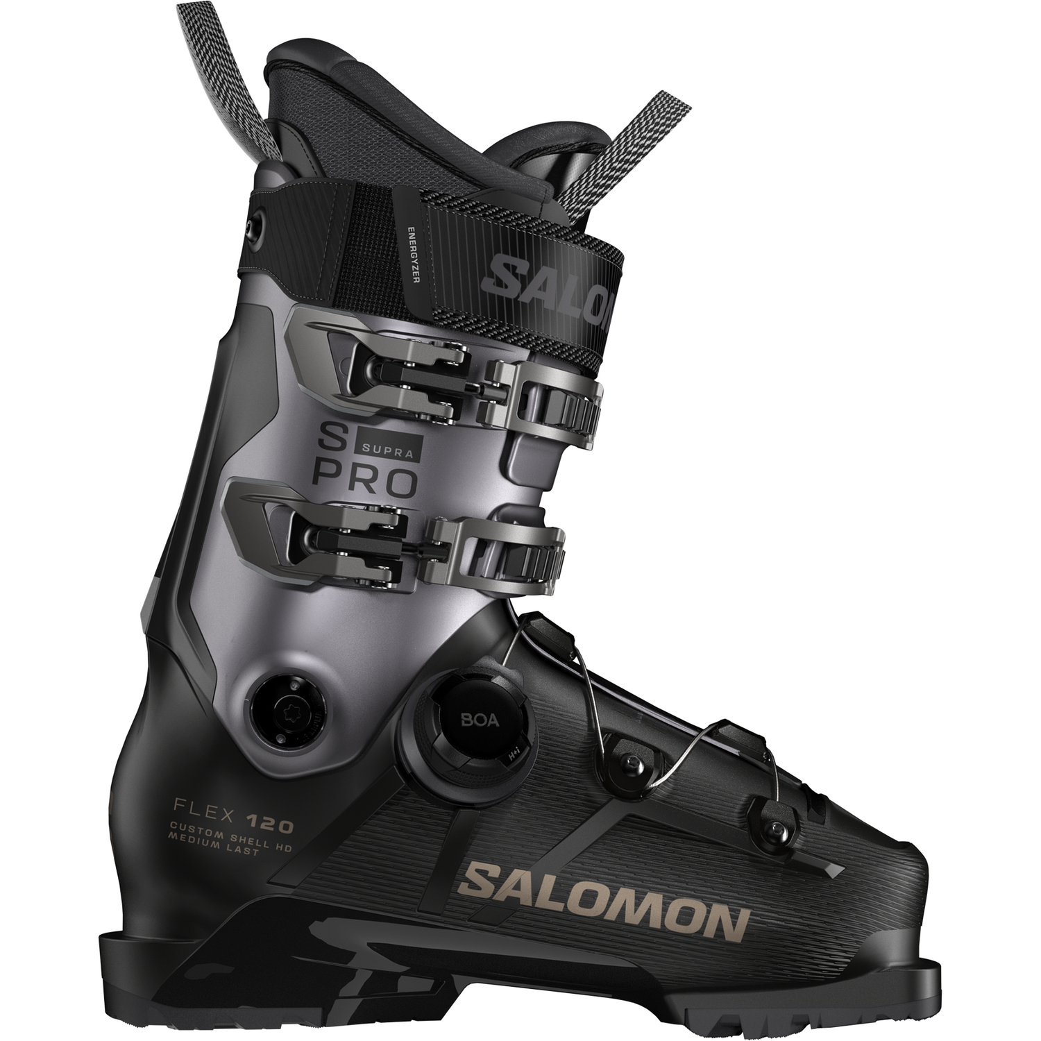 Salomon S/Pro Supra BOA 120 GW Ski Boots 2026, Color: Black/Hematite Met./Titanium Met. P, Size: 24/24.5