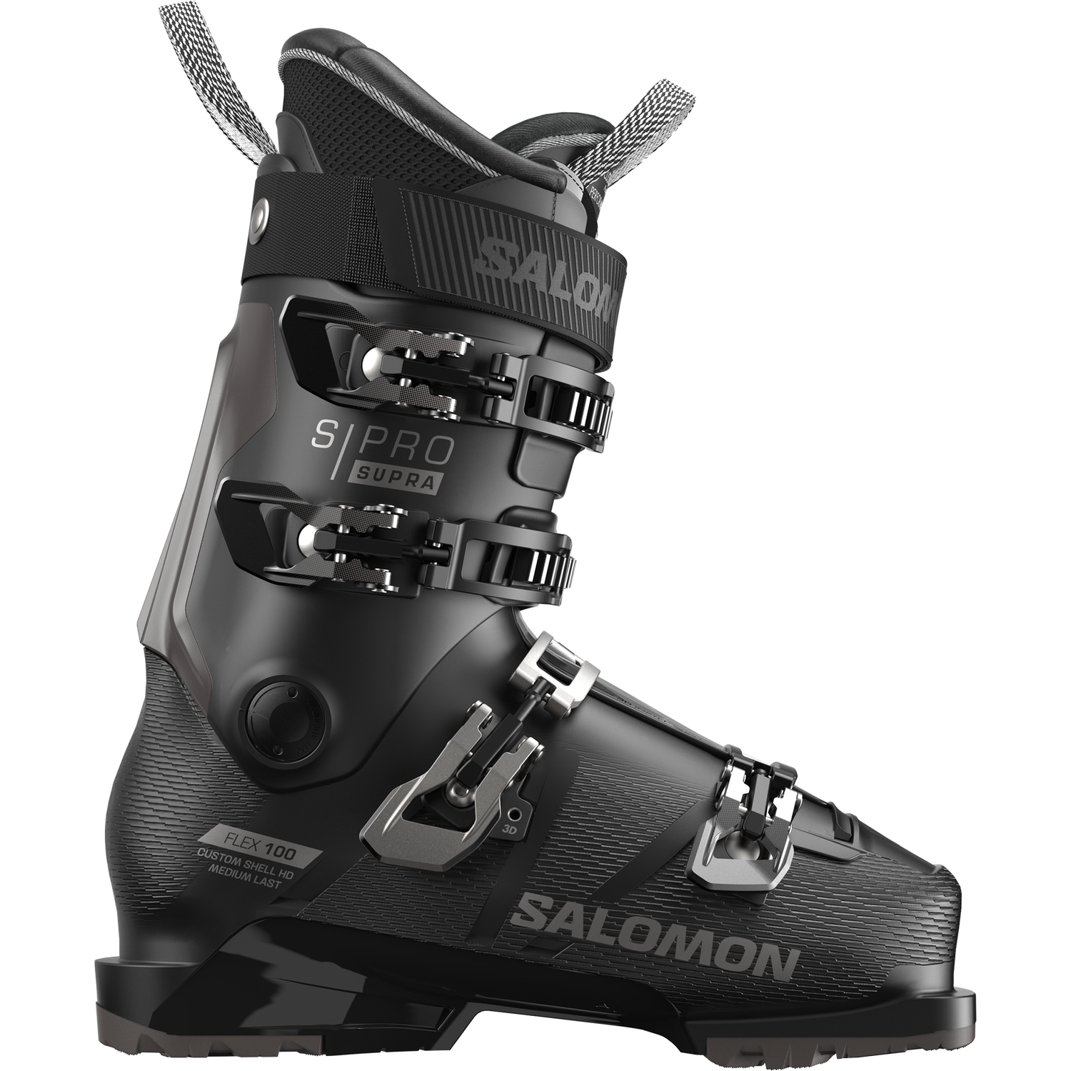 Salomon S/Pro Supra 100 GW Ski Boots 2026, Color: Black/Dark Grey Met./Black, Size: 25/25.5