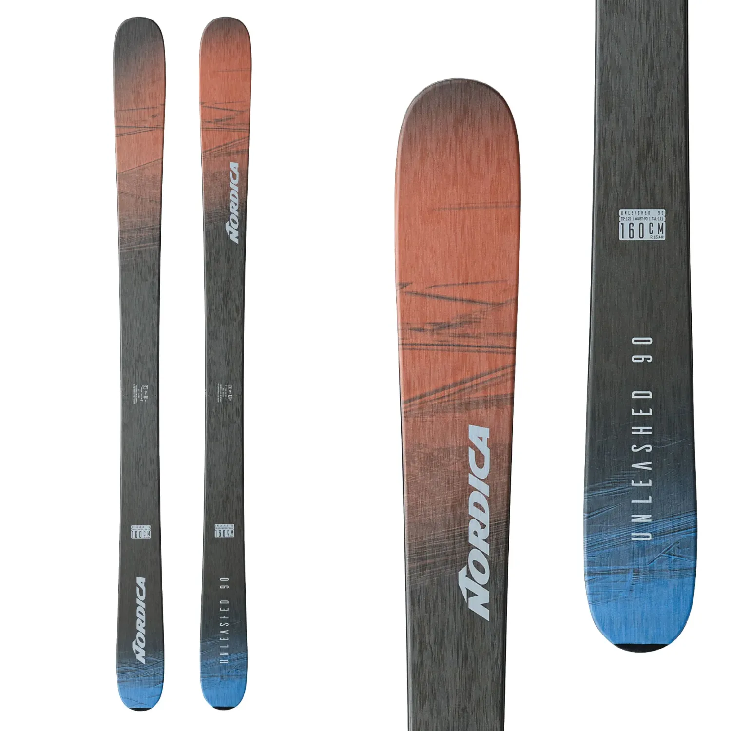 Nordica Unleashed 90 Skis 2024/25, Color: red
