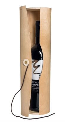 ESTUCHE PARA VINO EN BAMBÚ GRABADO DE 1 COMPARTIMENTO + 1 BOTELLA