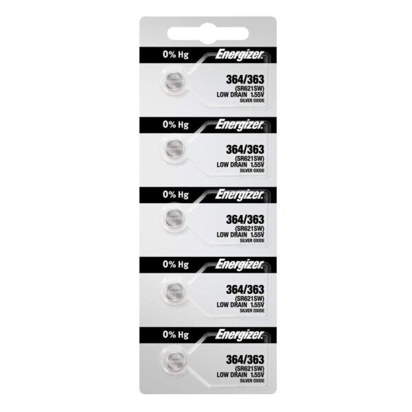 Energizer 364-363 silver oxide button, 5pc TS