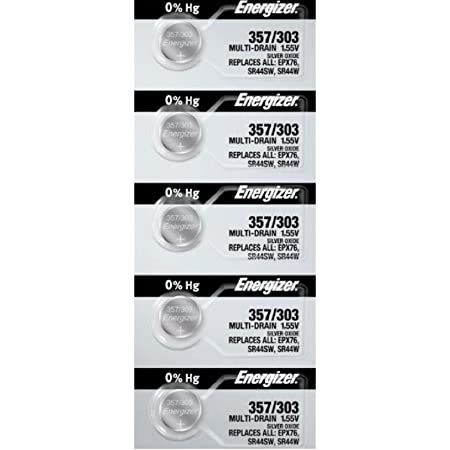Energizer 357-303 silver oxide button, 5pc TS