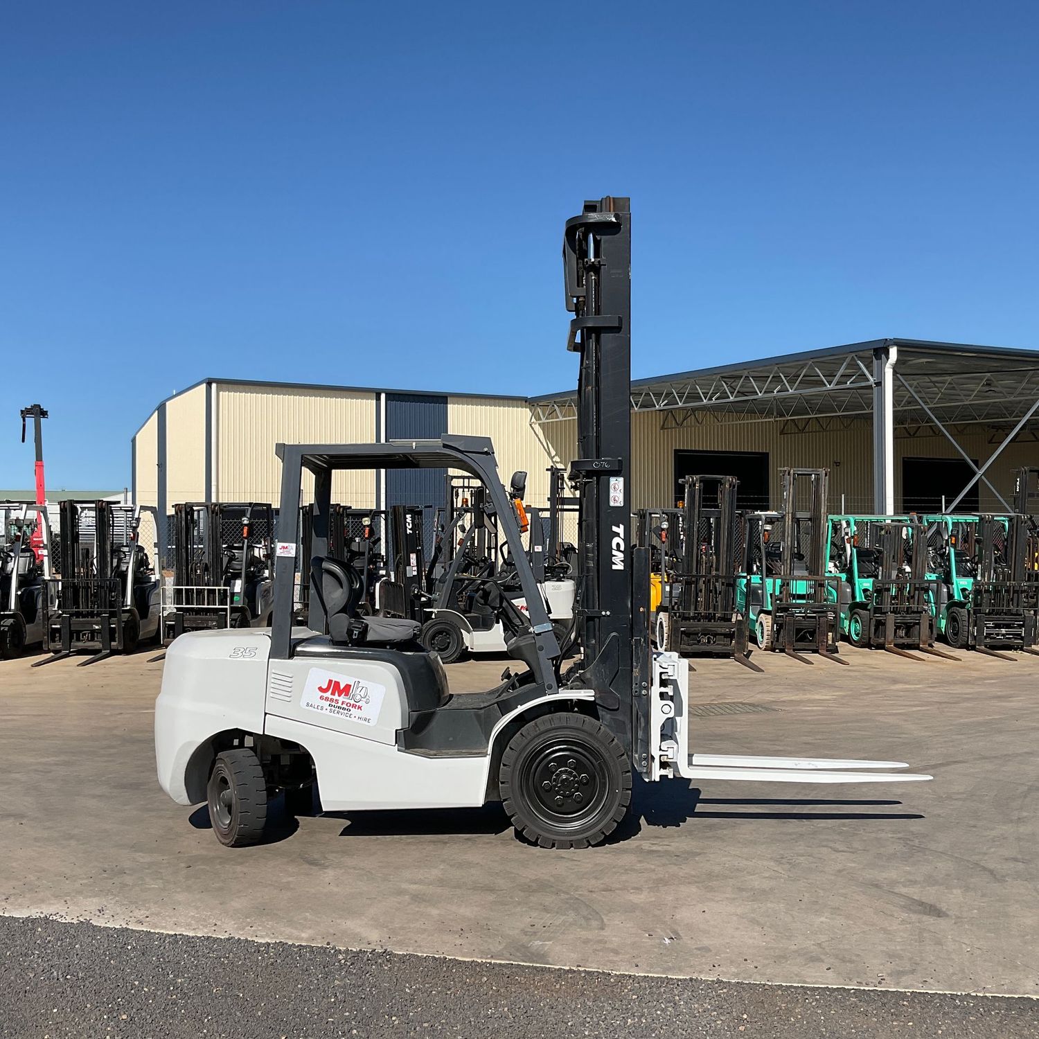 3.5t TCM Petrol forklift Expanding jib #076