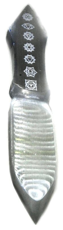 10 inch Selenite Chakra athame