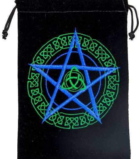 Celtic Pentacle Drawstring Velvet Bag