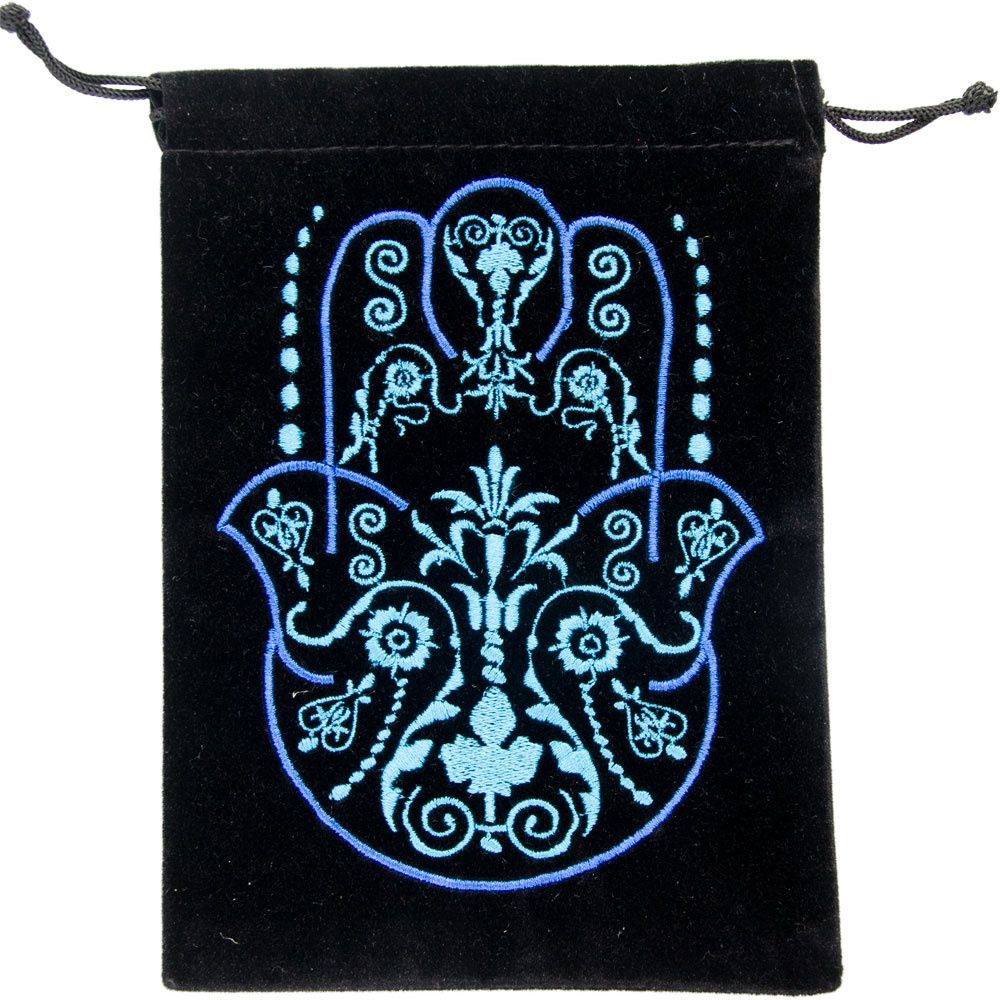 Fatima Hand Embroidered Velvet Drawstring  Bag 5 by 7 inches*