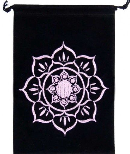 Lotus Velvet Embroidered Drawstring Velvet Bag 5 by 7 inches*
