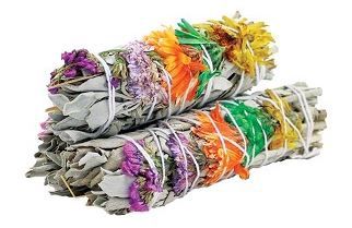 Good Vibes 4 inch Smudge Stick - White Sage &amp; Flowers