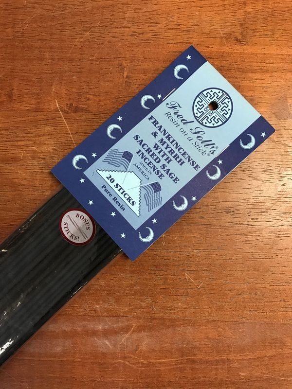 Fred Soll&#39;s Frankincense &amp; Myrrh with Sacred Sage Incense - 20 Sticks+