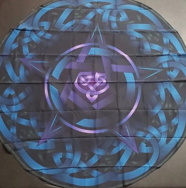 Celtic Pentacle Altar Cloth, 36 inch diameter