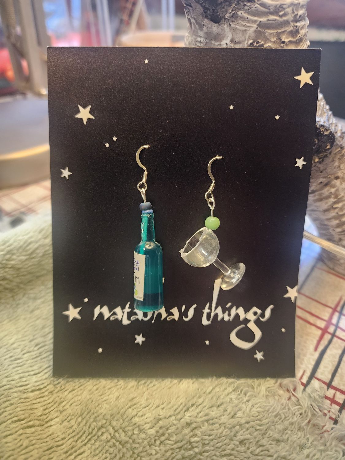 Wine &amp; Glass Earrings