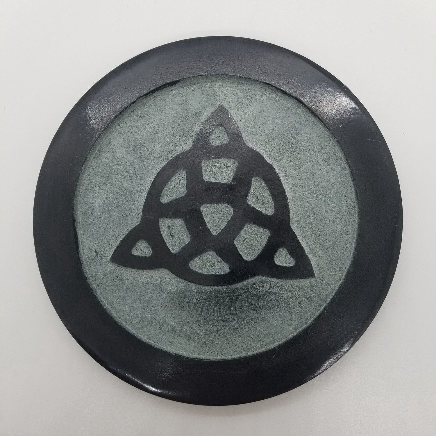 Triquetra Carved Soapstone Altar Tile 6 inches
