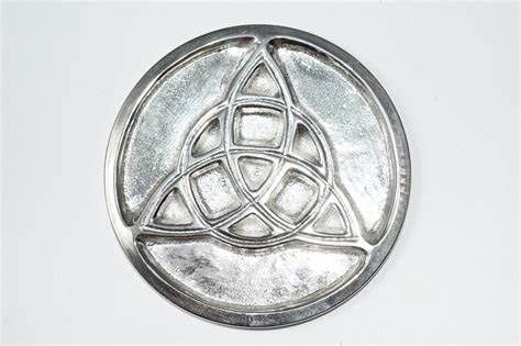 Triquetra Altar Tile Silver over Solid Brass 3 inch