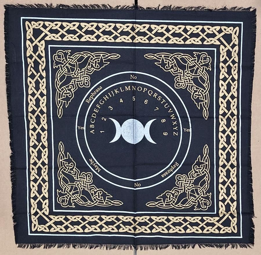 Triple Moon Altar Cloth with Ouija Board Print