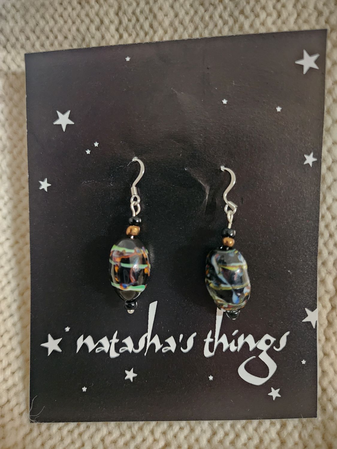 Black Glass Earrings