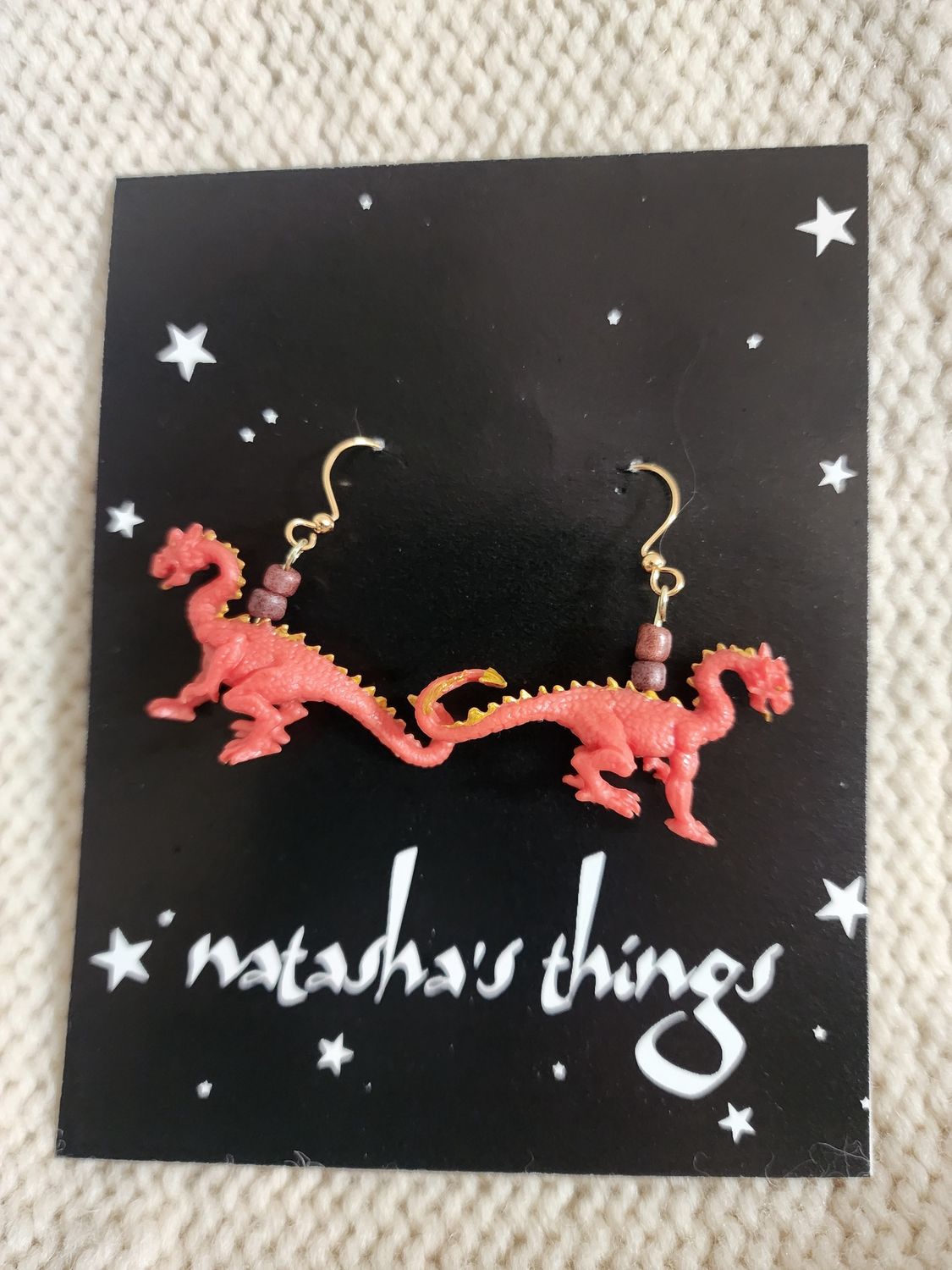 Orange Dragon Earrings