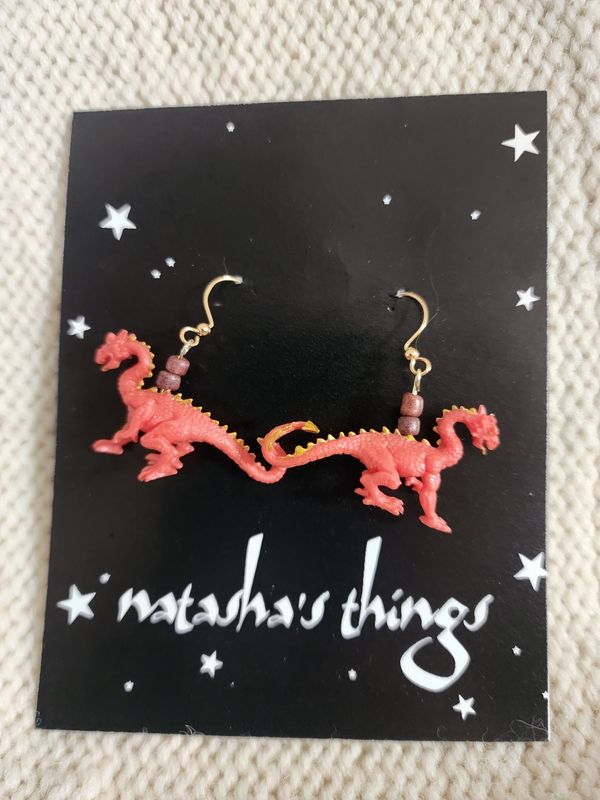 Orange Dragon Earrings
