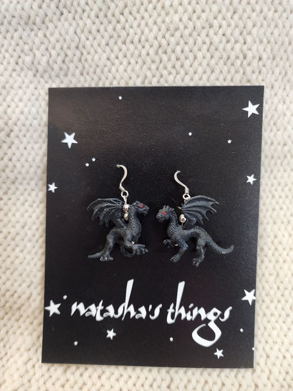 Black Dragon Earrings